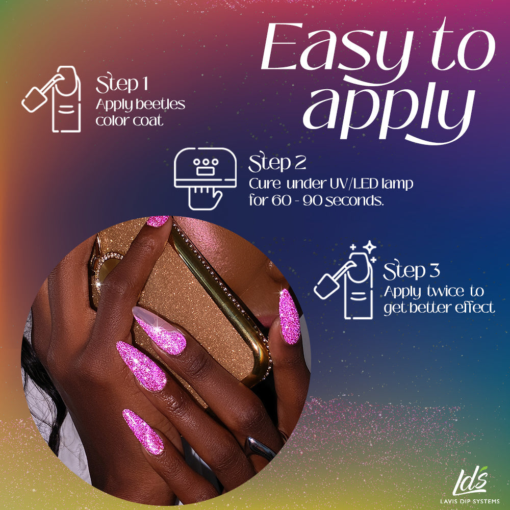  LDS 2 Cyan Shine - Gel Polish 0.5 oz - Reflective Glitter Cat Eyes by LDS sold by DTK Nail Supply