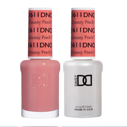 DND 611 Creamy Peach - DND Gel Polish & Matching Nail Lacquer Duo Set - 0.5oz