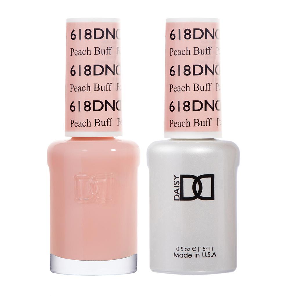 DND 618 Peach Buff - DND Gel Polish & Matching Nail Lacquer Duo Set - 0.5oz