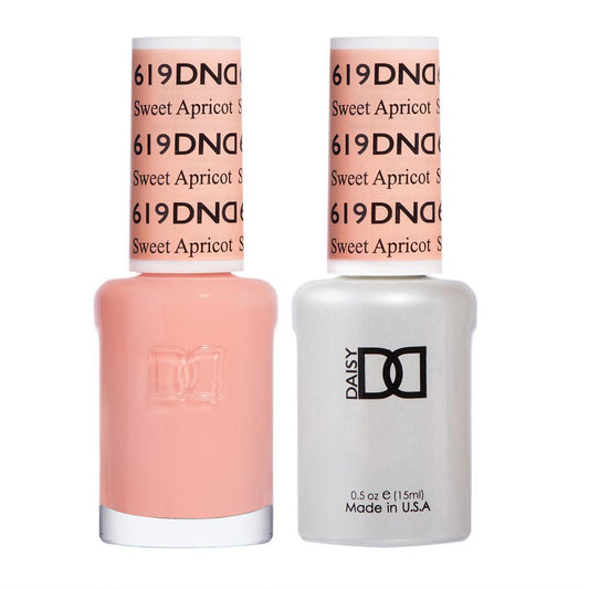 DND 619 Sweet Apricot - DND Gel Polish & Matching Nail Lacquer Duo Set - 0.5oz