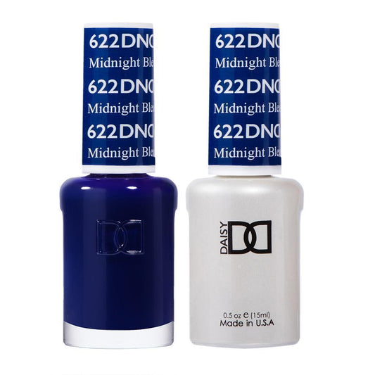 DND 622 Midnight Blue - DND Gel Polish & Matching Nail Lacquer Duo Set - 0.5oz