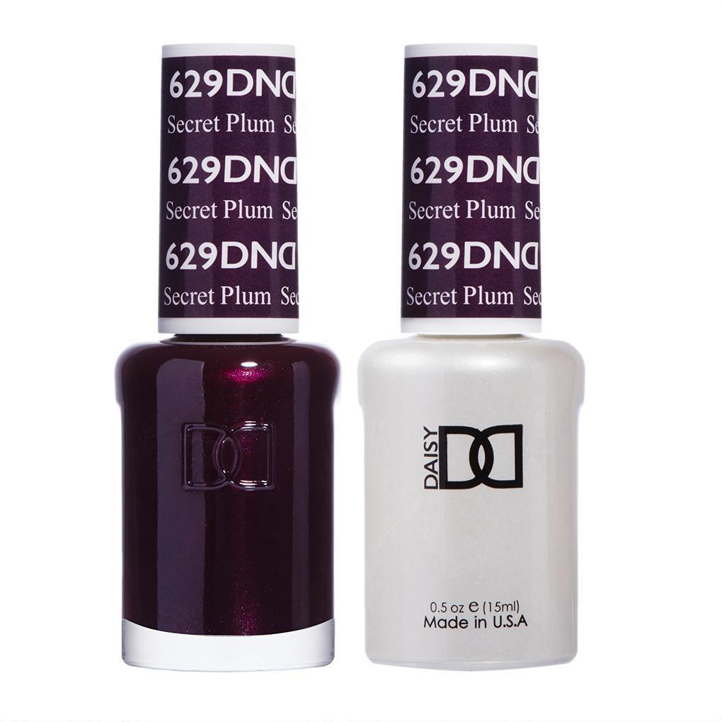 DND 629 Secret Plum - DND Gel Polish & Matching Nail Lacquer Duo Set - 0.5oz