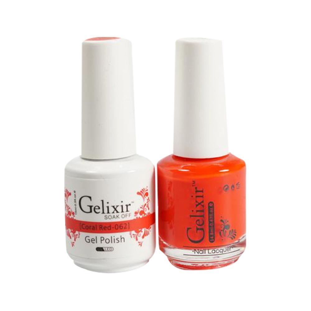 Gelixir 062 Coral Red - Gel Nail Polish 0.5 oz
