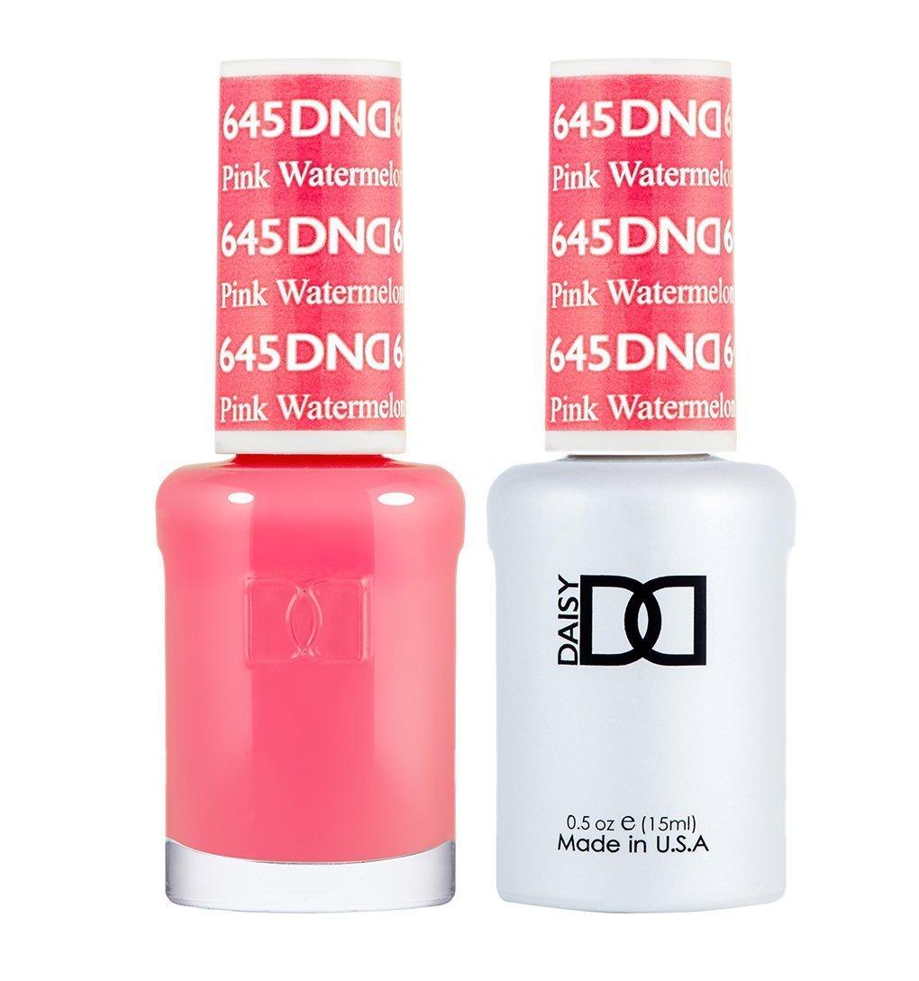 DND 645 Pink Watermelon - DND Gel Polish & Matching Nail Lacquer Duo Set - 0.5oz