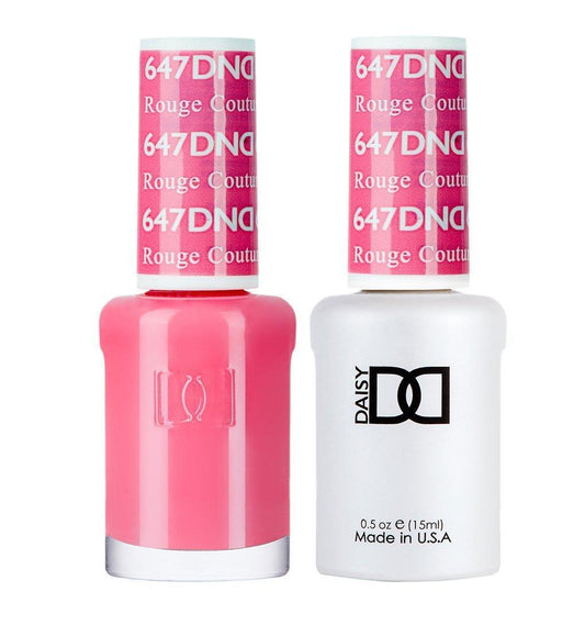 DND 647 Rouge Couture - DND Gel Polish & Matching Nail Lacquer Duo Set - 0.5oz