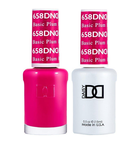 DND 658 Basic Plum - DND Gel Polish & Matching Nail Lacquer Duo Set - 0.5oz