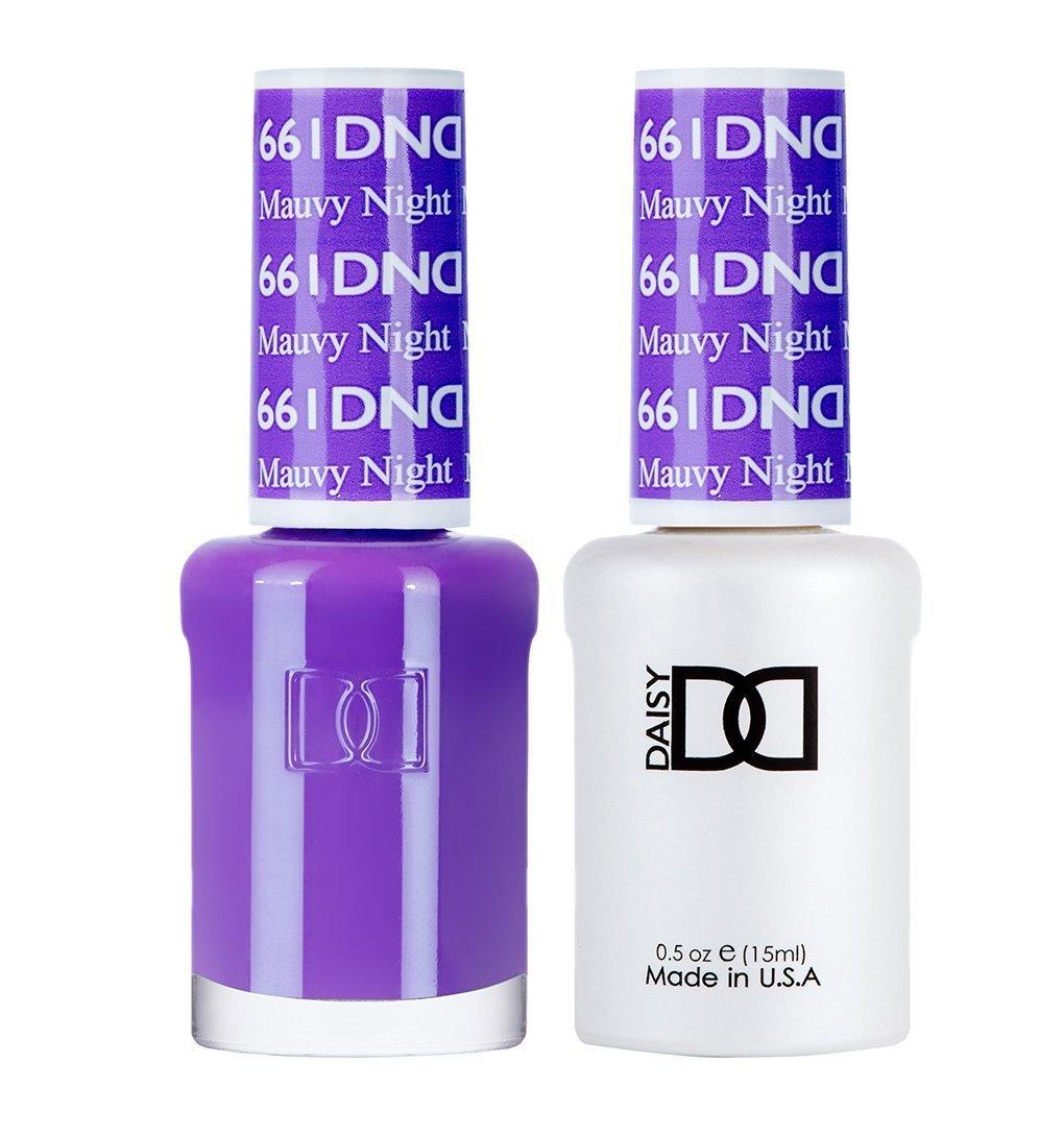 DND 661 Mauvy Night - DND Gel Polish & Matching Nail Lacquer Duo Set - 0.5oz