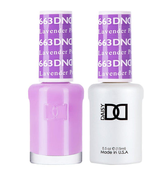 DND 663 Lavender Pop - DND Gel Polish & Matching Nail Lacquer Duo Set - 0.5oz