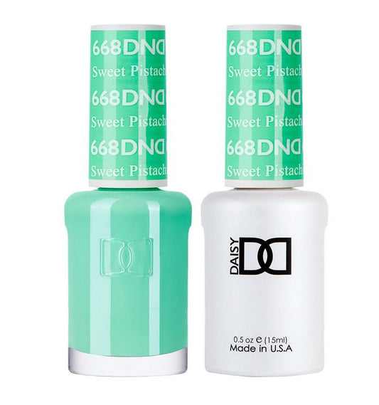 DND 668 Sweet Pistachio - DND Gel Polish & Matching Nail Lacquer Duo Set - 0.5oz