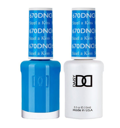 DND 670 Steel A Kiss - DND Gel Polish & Matching Nail Lacquer Duo Set - 0.5oz