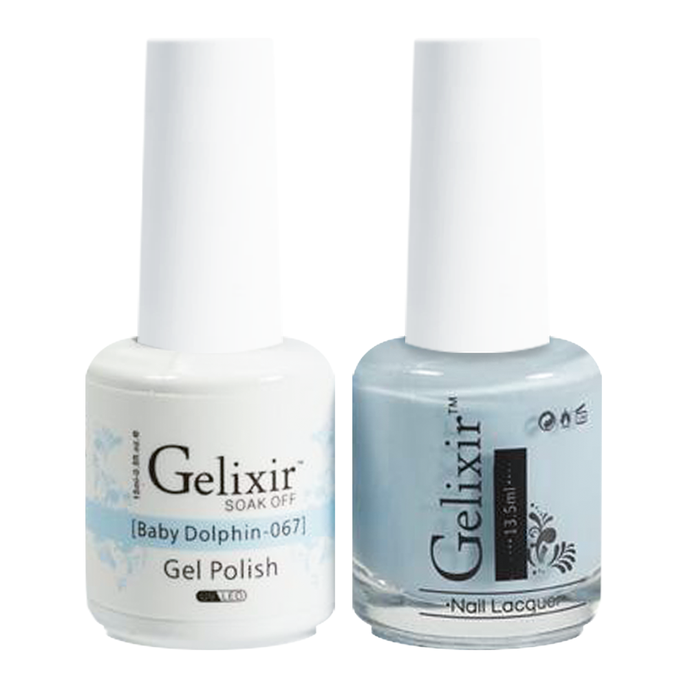 GELIXIR Holiday Gift Bubdle: 7 Gel Polishes, 1 Base Gel, 1 Top Gel - 001, 010, 067, 059, 071, 087, 047