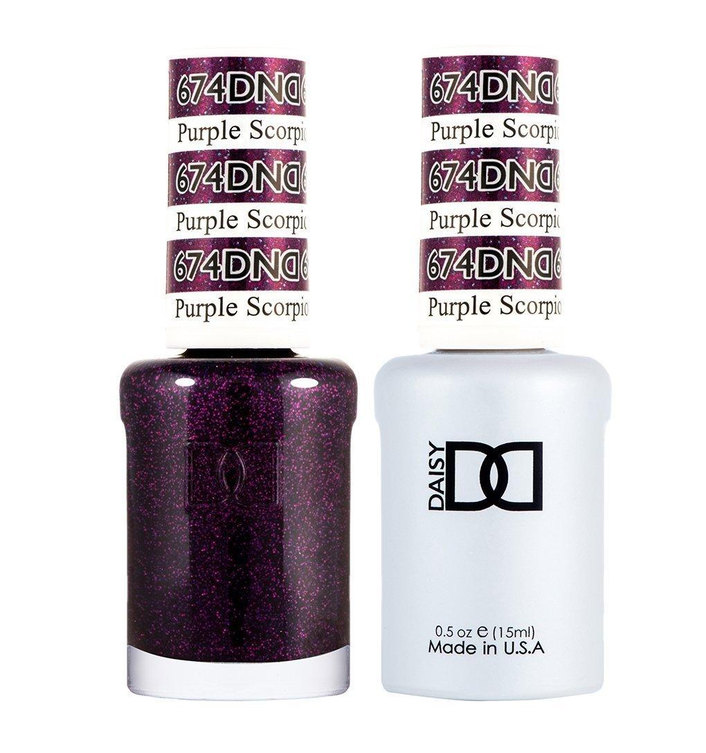 DND 674 Purple Scorpio - DND Gel Polish & Matching Nail Lacquer Duo Set - 0.5oz