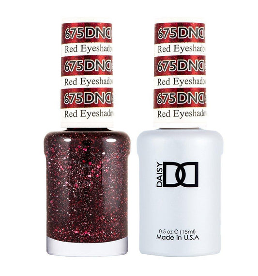 DND 675 Red Eyeshadow - DND Gel Polish & Matching Nail Lacquer Duo Set - 0.5oz