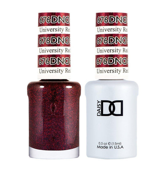 DND 676 University Red - DND Gel Polish & Matching Nail Lacquer Duo Set - 0.5oz