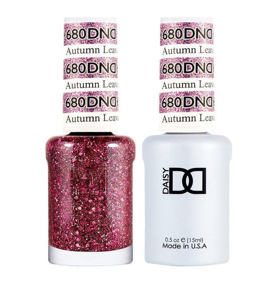 DND 680 Autumn Leaves - DND Gel Polish & Matching Nail Lacquer Duo Set - 0.5oz