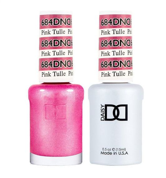 DND 684 Pink Tulle - DND Gel Polish & Matching Nail Lacquer Duo Set - 0.5oz