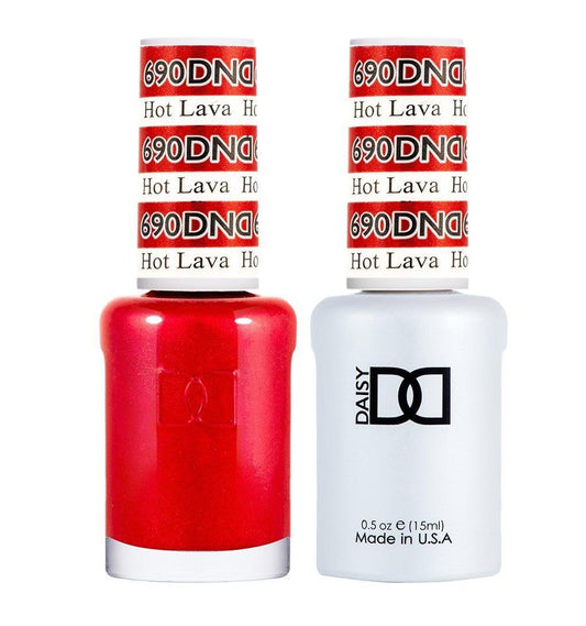 DND 690 Hot Lava - DND Gel Polish & Matching Nail Lacquer Duo Set - 0.5oz