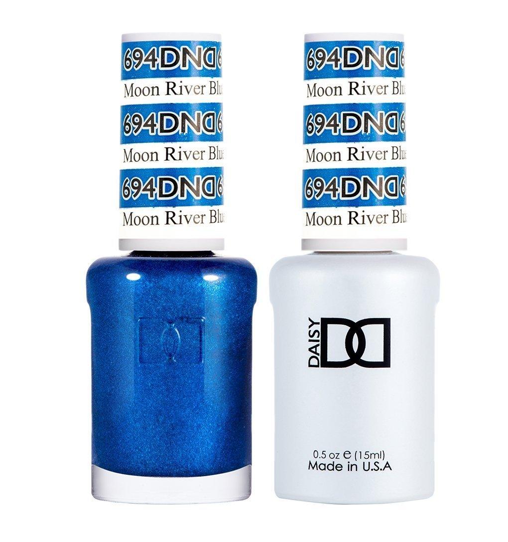 DND 694 Moon River Blue - DND Gel Polish & Matching Nail Lacquer Duo Set - 0.5oz