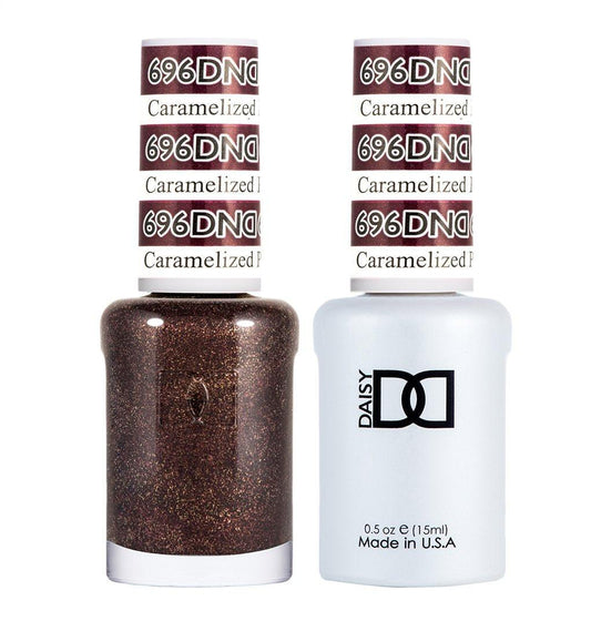 DND 696 Caramelized Plum - DND Gel Polish & Matching Nail Lacquer Duo Set - 0.5oz