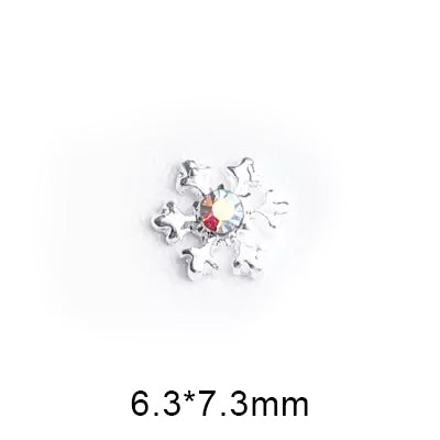  #2B Snowflake Nail Charms - Silver by Classy Nail Art sold by DTK Nail Supply