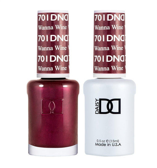 DND 701 Wanna Wine - DND Gel Polish & Matching Nail Lacquer Duo Set - 0.5oz