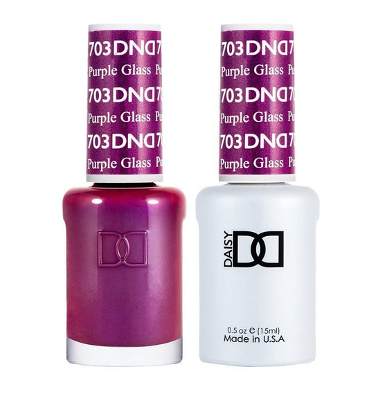 DND 703 Purple Glass - DND Gel Polish & Matching Nail Lacquer Duo Set - 0.5oz