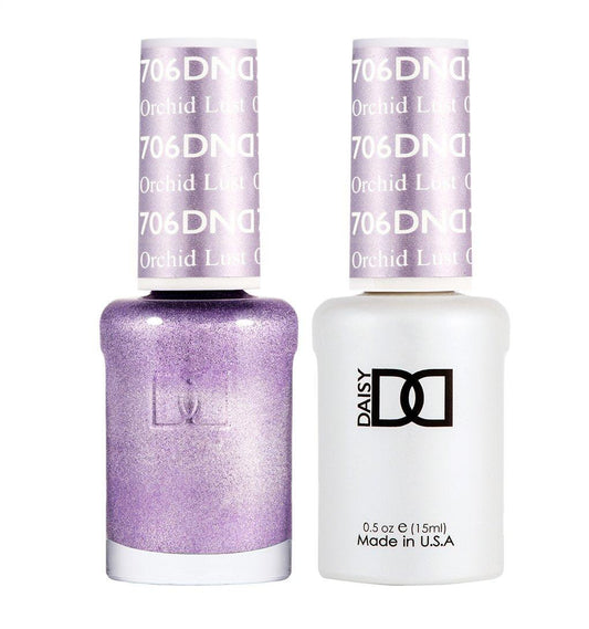 DND 706 Orchid Lust - DND Gel Polish & Matching Nail Lacquer Duo Set - 0.5oz
