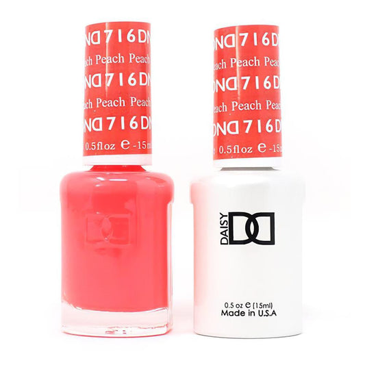 DND 716 Peach - DND Gel Polish & Matching Nail Lacquer Duo Set - 0.5oz
