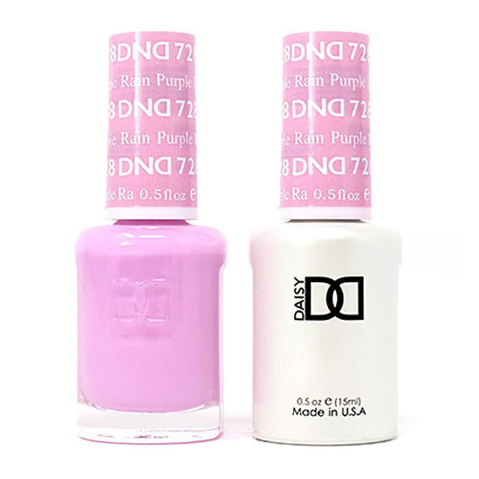 DND 728 Purple Rain - DND Gel Polish & Matching Nail Lacquer Duo Set - 0.5oz