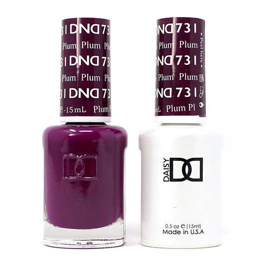 DND 731 Plum - DND Gel Polish & Matching Nail Lacquer Duo Set - 0.5oz