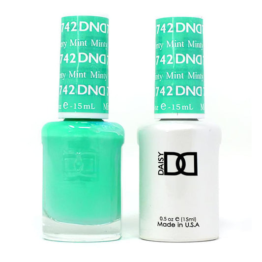 DND 742 Minty Mint - DND Gel Polish & Matching Nail Lacquer Duo Set - 0.5oz