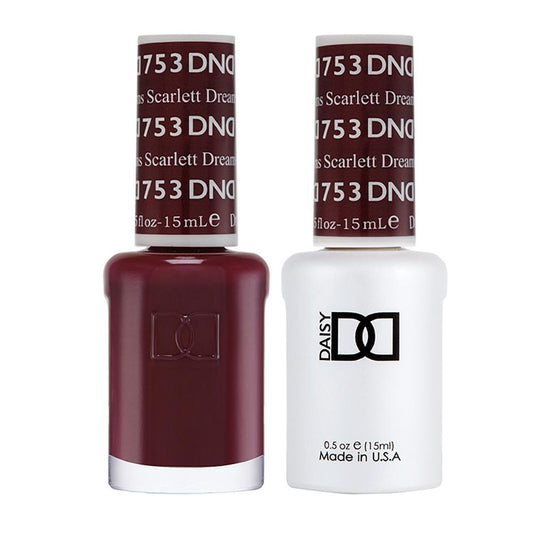 DND 753 Scarlett Dreams - DND Gel Polish & Matching Nail Lacquer Duo Set - 0.5oz