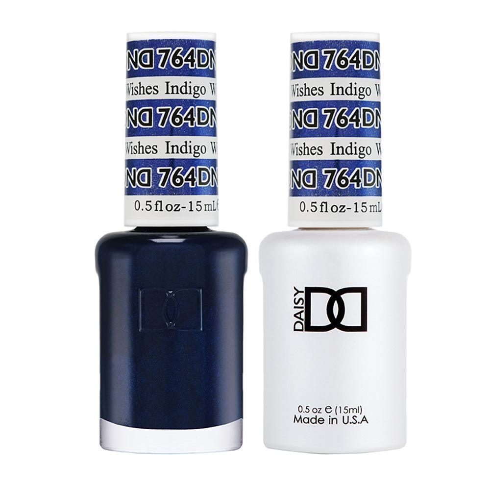 DND 764 Indigo Wishes - DND Gel Polish & Matching Nail Lacquer Duo Set - 0.5oz