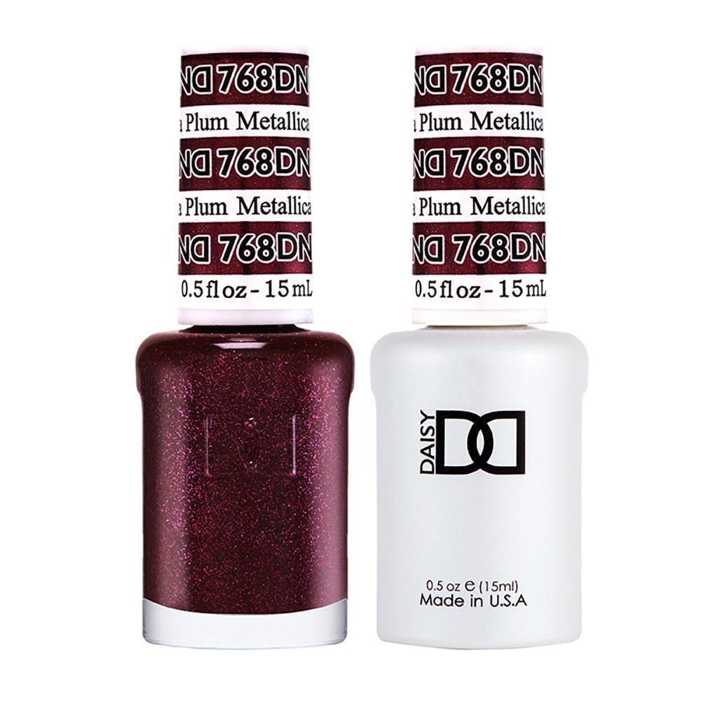 DND 768 Metallica Plum - DND Gel Polish & Matching Nail Lacquer Duo Set - 0.5oz