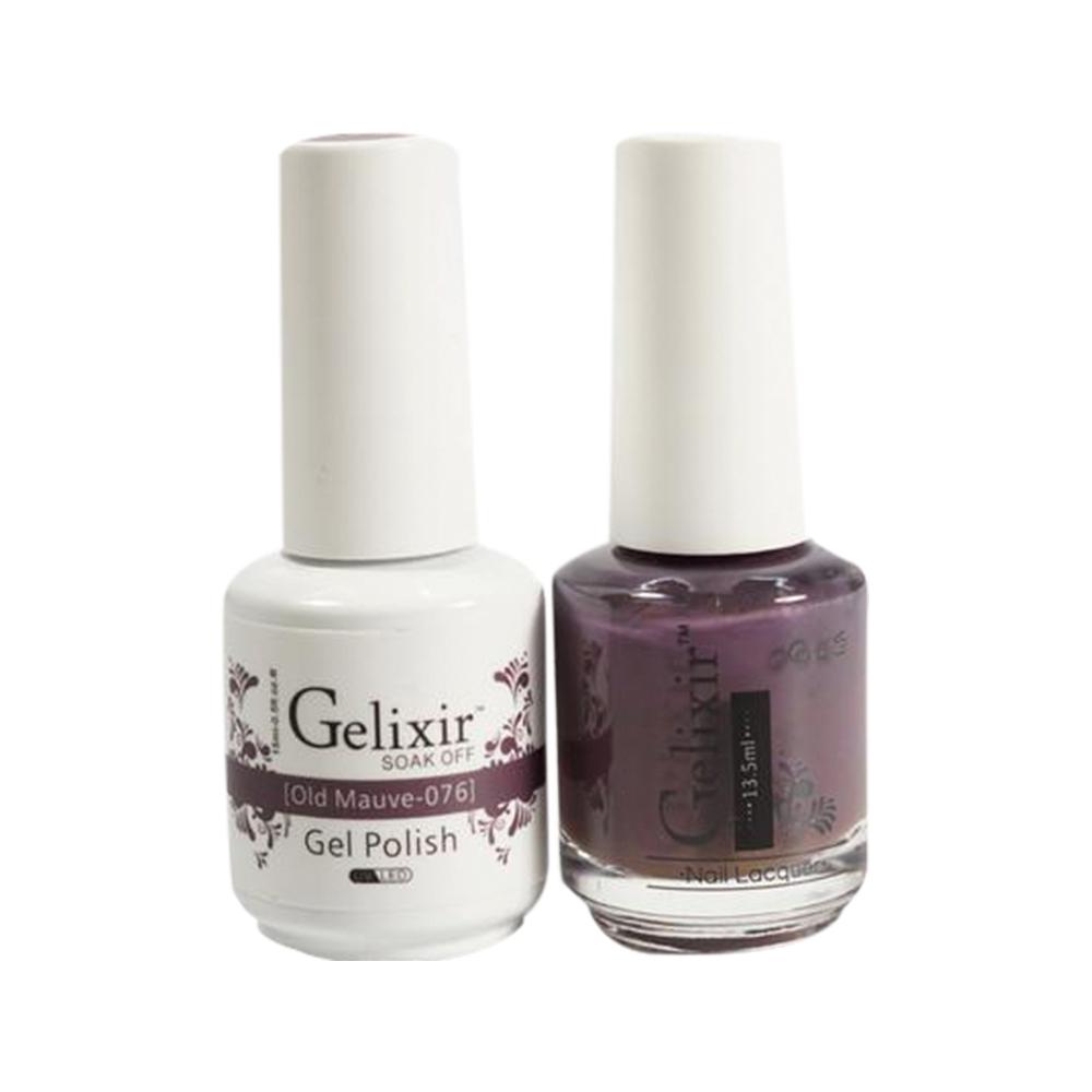 Gelixir 076 Old Mauve - Gel Nail Polish 0.5 oz