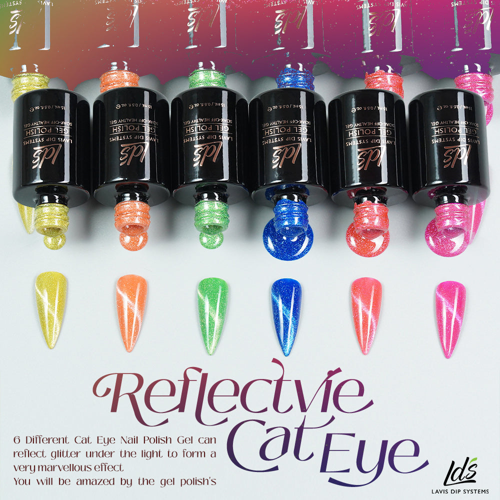  LDS 2 Cyan Shine - Gel Polish 0.5 oz - Reflective Glitter Cat Eyes by LDS sold by DTK Nail Supply