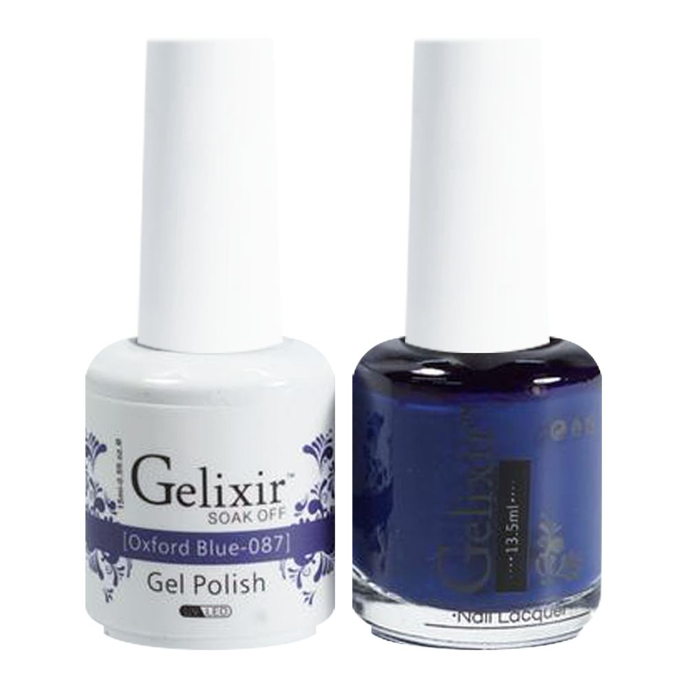 GELIXIR Holiday Gift Bubdle: 7 Gel Polishes, 1 Base Gel, 1 Top Gel - 001, 010, 067, 059, 071, 087, 047