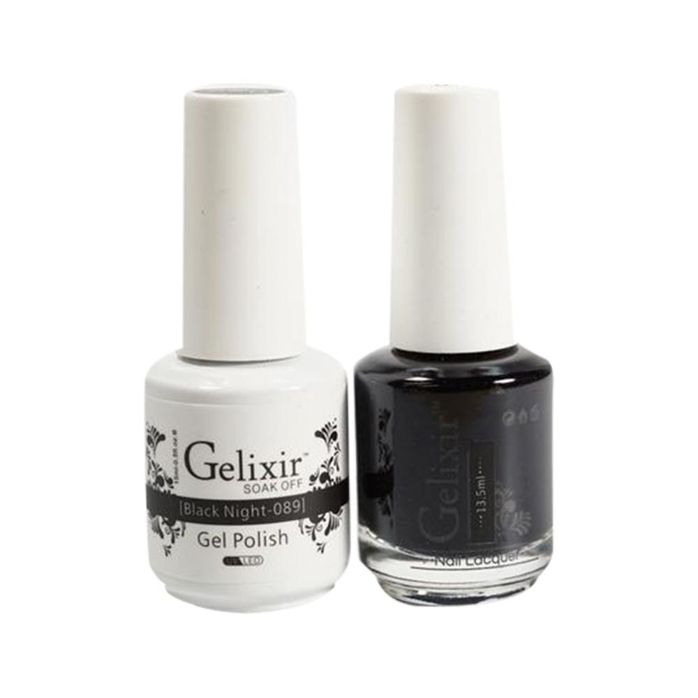 Gelixir 089 Black Night - Gel Nail Polish 0.5 oz