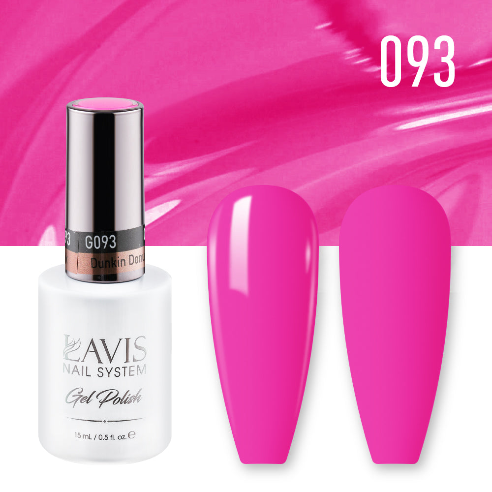 LAVIS 093 Dunkin Donut Pink - Gel Polish & Matching Nail Lacquer Duo Set - 0.5oz