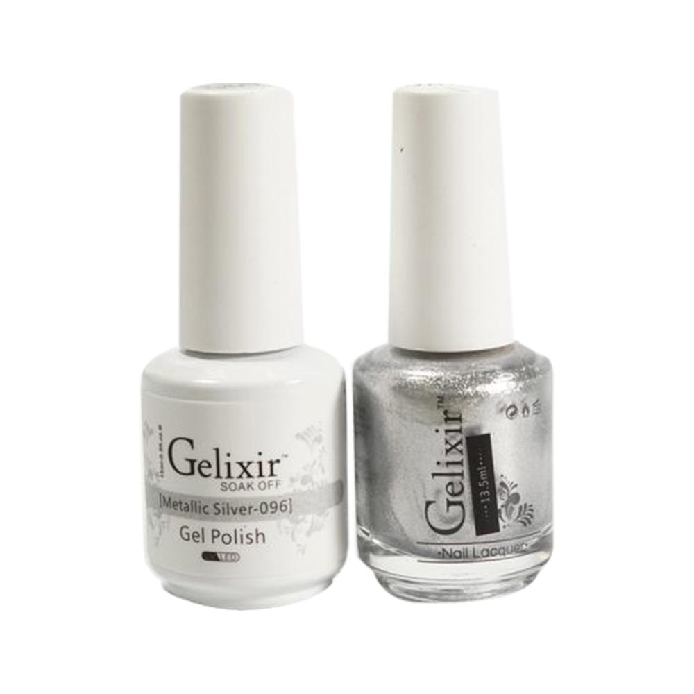 Gelixir 096 Metallic Silver - Gel Nail Polish 0.5 oz