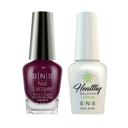 SNS AN01 Plum Tartlette Gelous - SNS Gel Polish & Matching Nail Lacquer Duo Set - 0.5oz