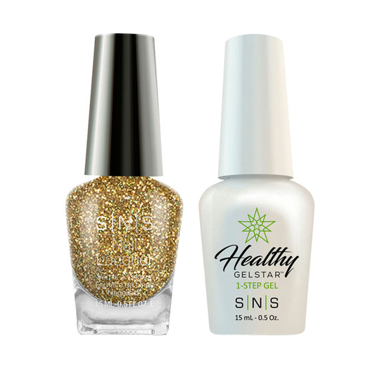 SNS AN04 Golddigger Gelous - SNS Gel Polish & Matching Nail Lacquer Duo Set - 0.5oz