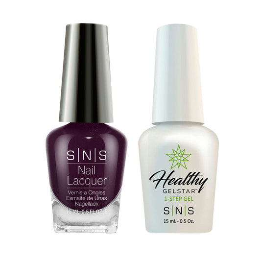 SNS AN07 Chelsea Purple Gelous - SNS Gel Polish & Matching Nail Lacquer Duo Set - 0.5oz