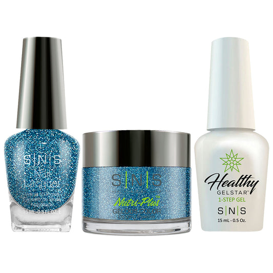 SNS 3 in 1 - AN13 Frosty Blue Star Gelous - Dip (1.5oz), Gel & Lacquer Matching