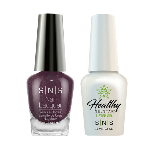 SNS AN20 Aubergine Gelous - SNS Gel Polish & Matching Nail Lacquer Duo Set - 0.5oz