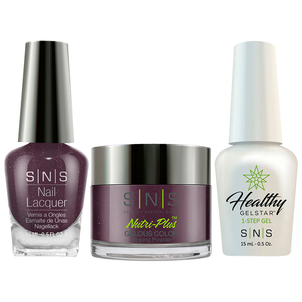 SNS 3 in 1 - AN20 Aubergine Gelous - Dip (1.5oz), Gel & Lacquer Matching