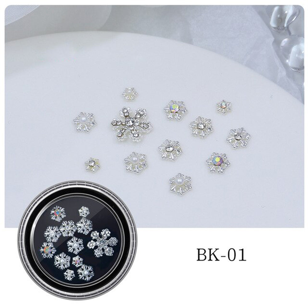 Christmas Gift Box Nail Sequins Snowflakes Nail Art Decorations Nail Accessories - BK01