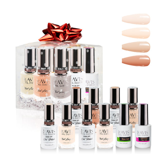 LAVIS Holiday Gift Bubdle: 4 Gel & Lacquer, 1 Base Gel, 1 Top Gel - 072, 071, 070, 069