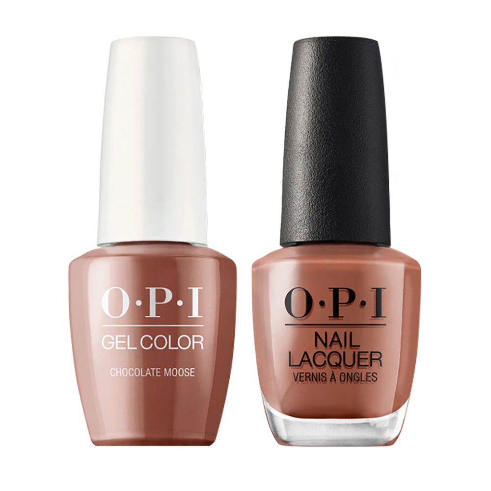 OPI C89 Chocolate Moose - Gel Polish & Matching Nail Lacquer Duo Set 0.5oz