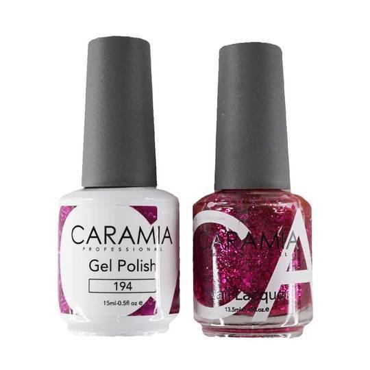  Caramia Gel Nail Polish Duo - 194 Pink Glitter Colors by Gelixir sold by DTK Nail Supply